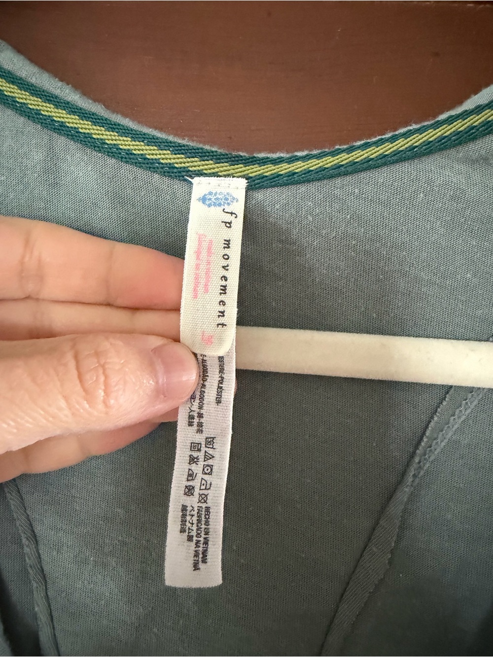 Free People movement Sleeveless Sage Green Henley Tie-Accent Women's Top - Picture 4 of 4